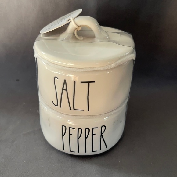 Rae Dunn - SALT/PEPPER - stacker - Picture 1 of 1